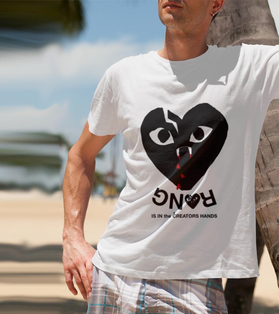 Revenge Store Rvg White Heart Eyes Fangs Red Drip T-Shirt