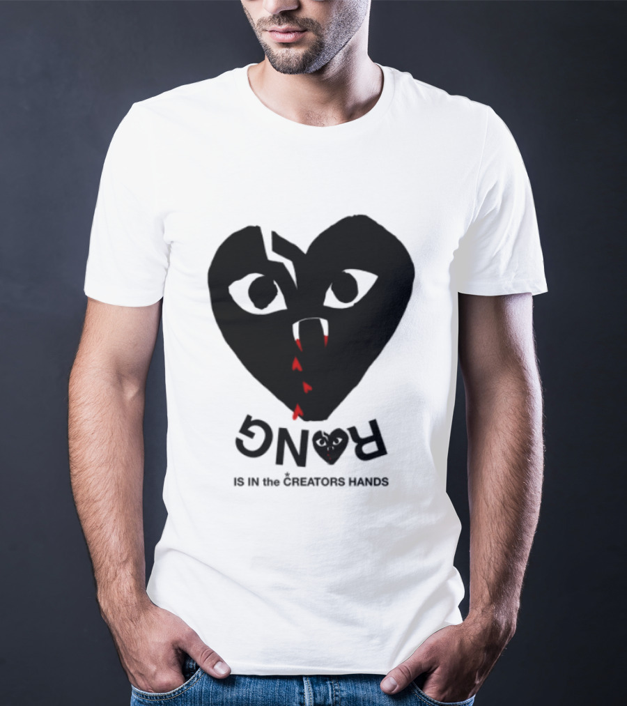 Revenge Store Rvg White Heart Eyes Fangs Red Drip T-Shirt