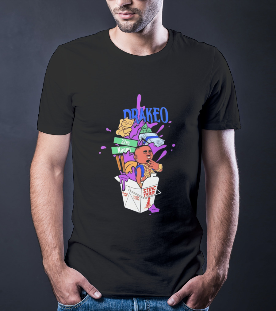 Drakeo The Ruler Stinc Team 32nd Naomi Lucky Cat And Chopsticks T-Shirt
