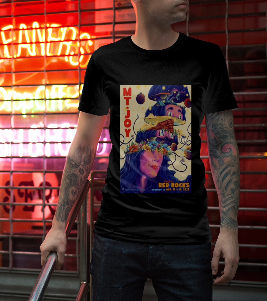 Mt. Joy Live Red Rocks Amphitheatre Morrison CO Aug 13 14 2026 Cosmic Landscape T-Shirt