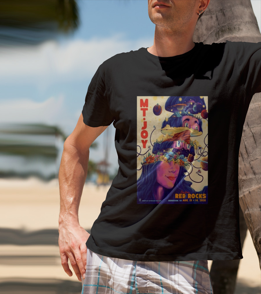 Mt. Joy Live Red Rocks Amphitheatre Morrison CO Aug 13 14 2026 Cosmic Landscape T-Shirt