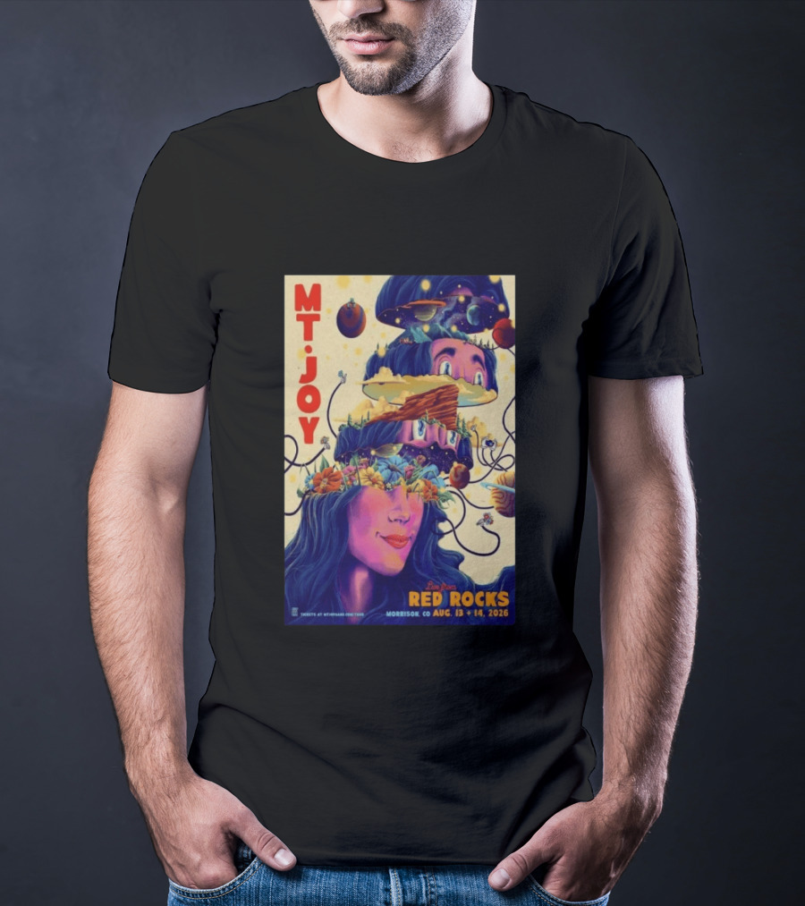 Mt. Joy Live Red Rocks Amphitheatre Morrison CO Aug 13 14 2026 Cosmic Landscape T-Shirt