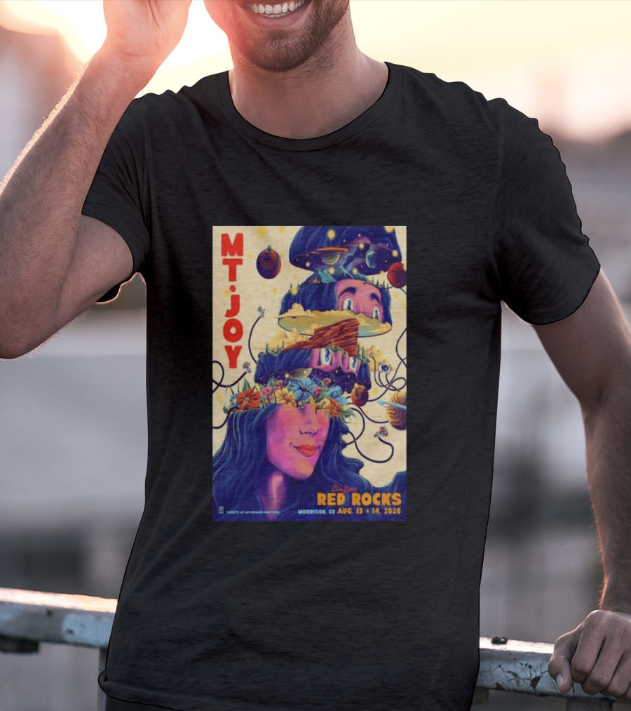 Mt. Joy Live Red Rocks Amphitheatre Morrison CO Aug 13 14 2026 Cosmic Landscape T-Shirt