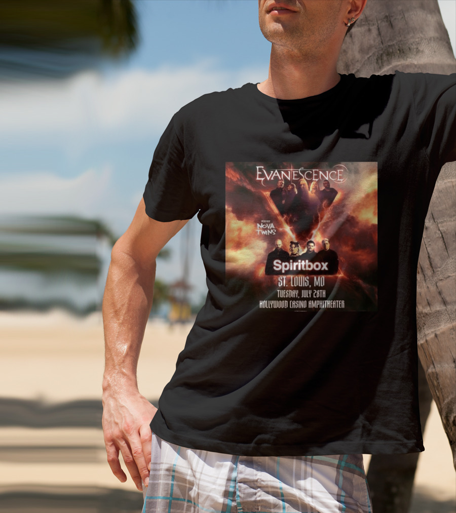 Evanescence Nova Twins Spiritbox Concert St. Louis MO July 28 Hollywood Casino Amphitheater T-Shirt