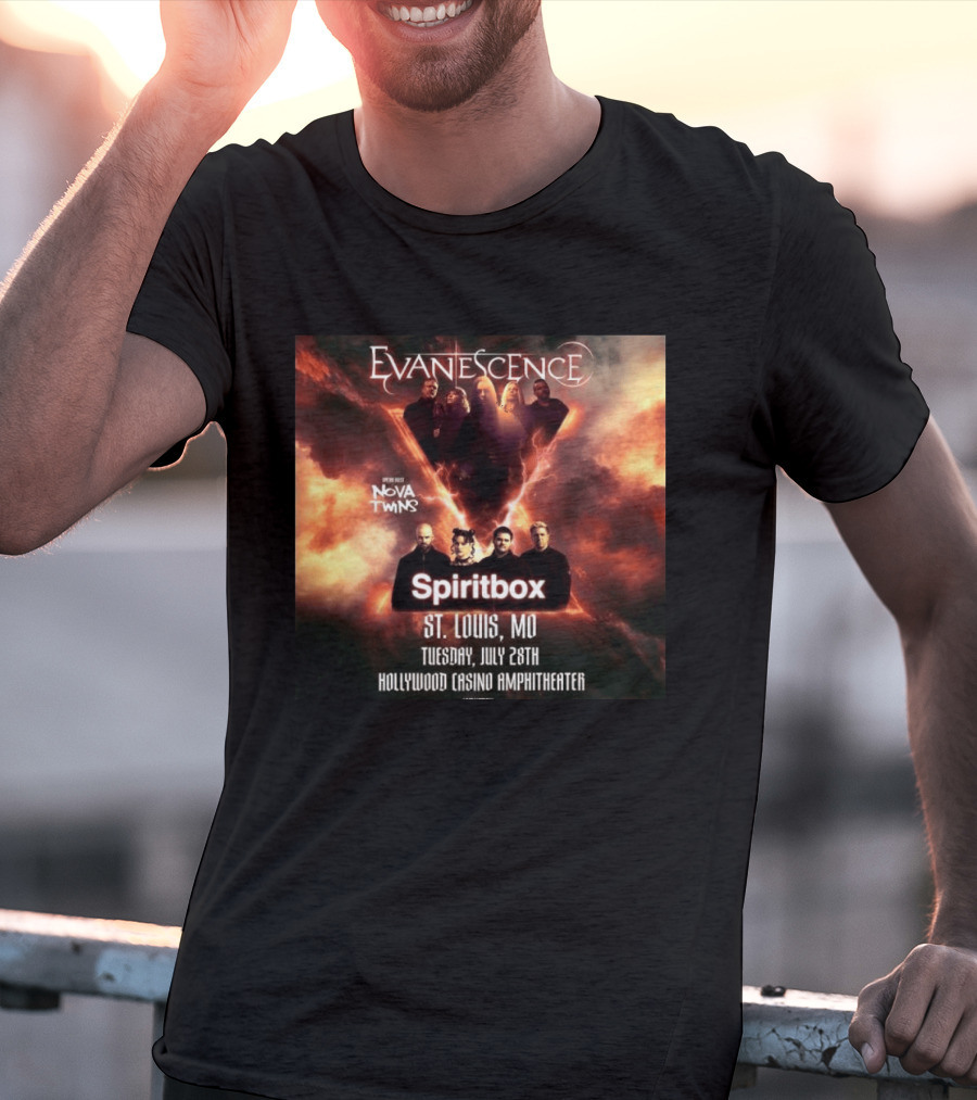 Evanescence Nova Twins Spiritbox Concert St. Louis MO July 28 Hollywood Casino Amphitheater T-Shirt