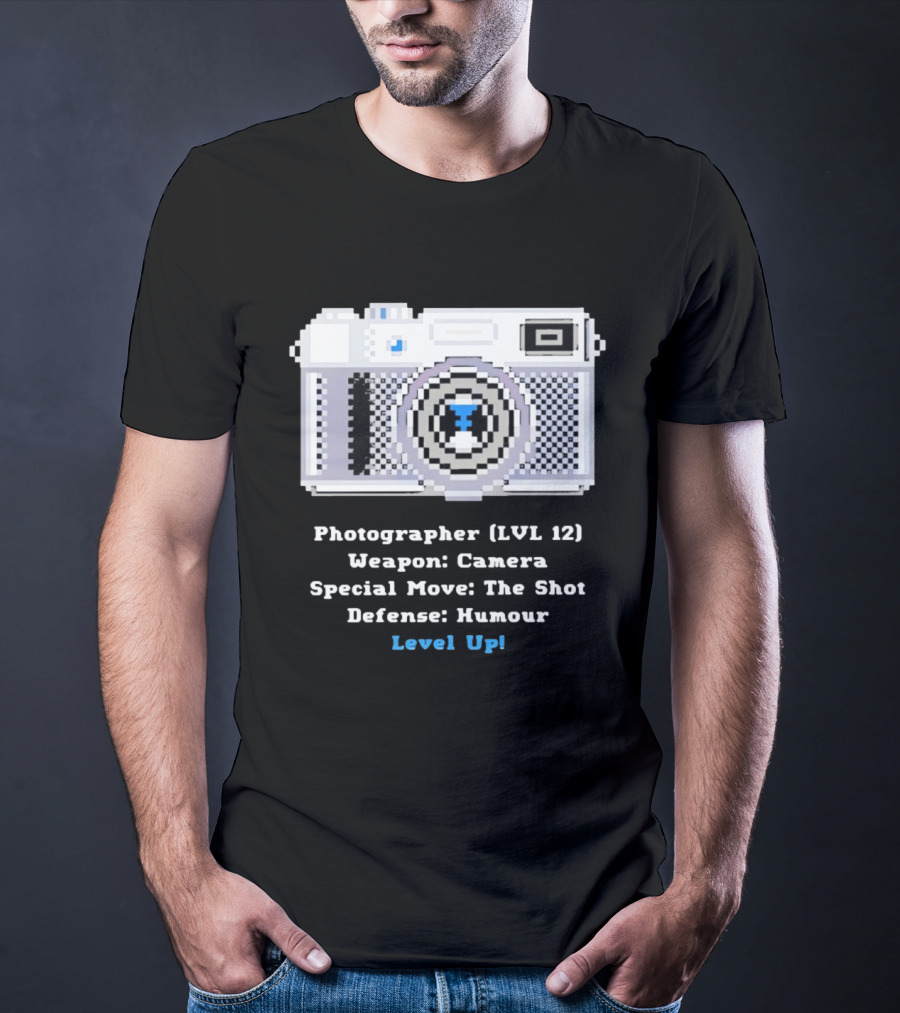 Photographer LVL 12 Weapon Camera Special Move The Shot Defense Humour Level Up T-Shirt