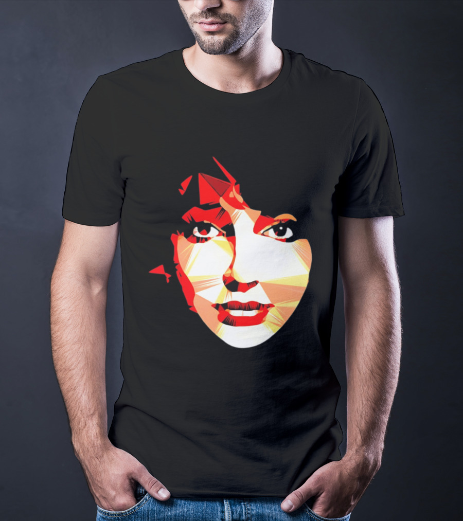 Kate Bush Geometric Pop Singer Red Orange Faceted T-Shirt