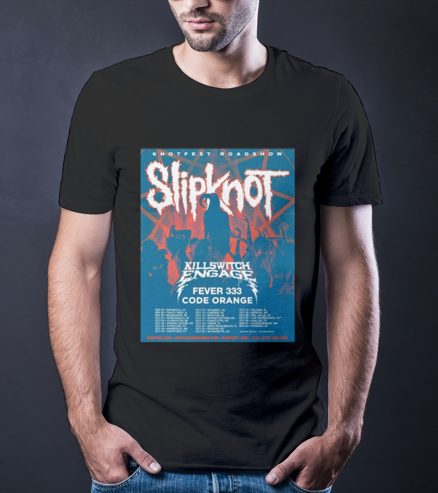 Knotfest Roadshow Slipknot Killswitch Engage Fever 333 Code Orange Tour Dates T-Shirt