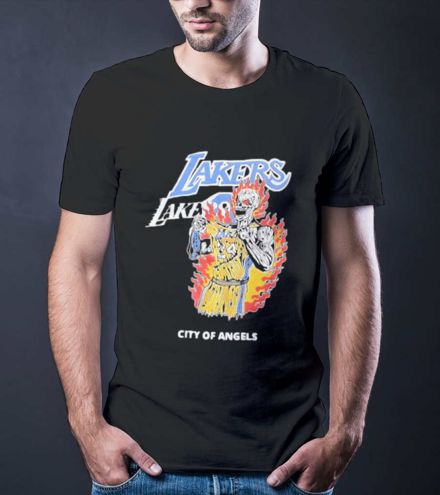 Los Angeles Lakers City Of Angels 24 Kobe Bryant Basketball T-Shirt