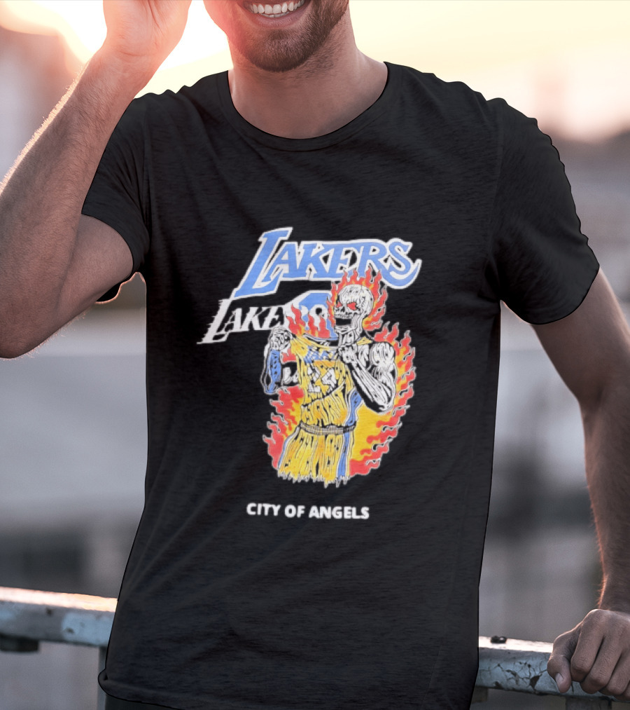 Los Angeles Lakers City Of Angels 24 Kobe Bryant Basketball T-Shirt