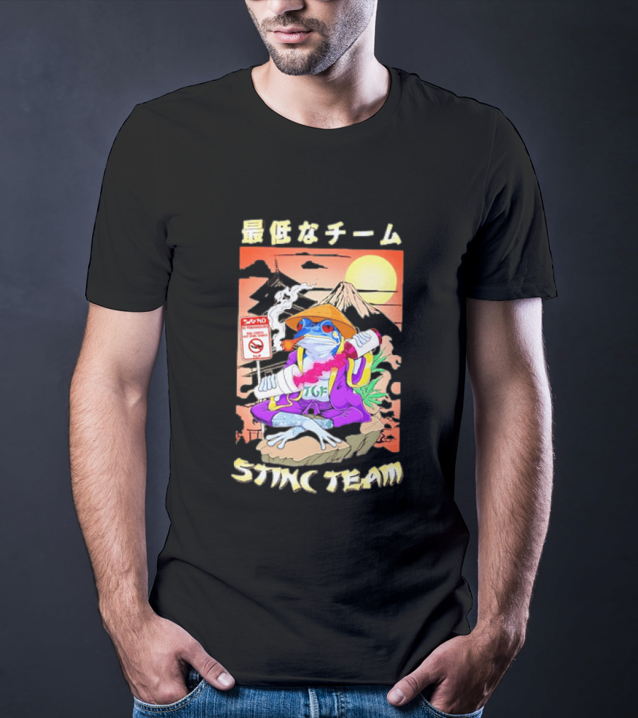 Stinc Team TGF Frog Smoking Japanese T-Shirt