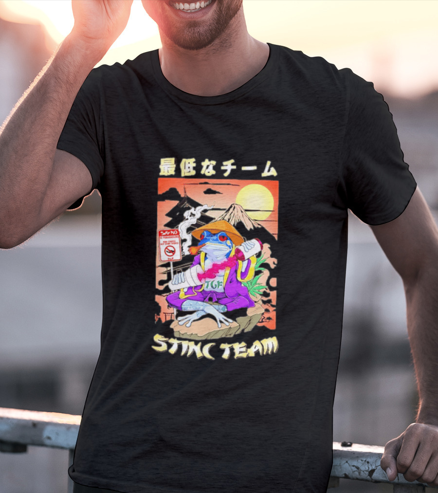 Stinc Team TGF Frog Smoking Japanese T-Shirt