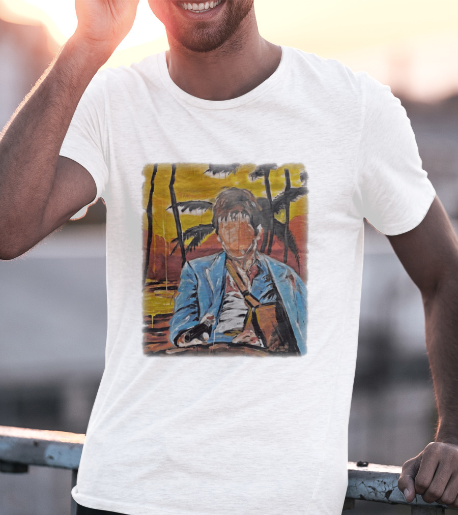 Al Pacino Tony Montana Scarface Oil Painting T-Shirt