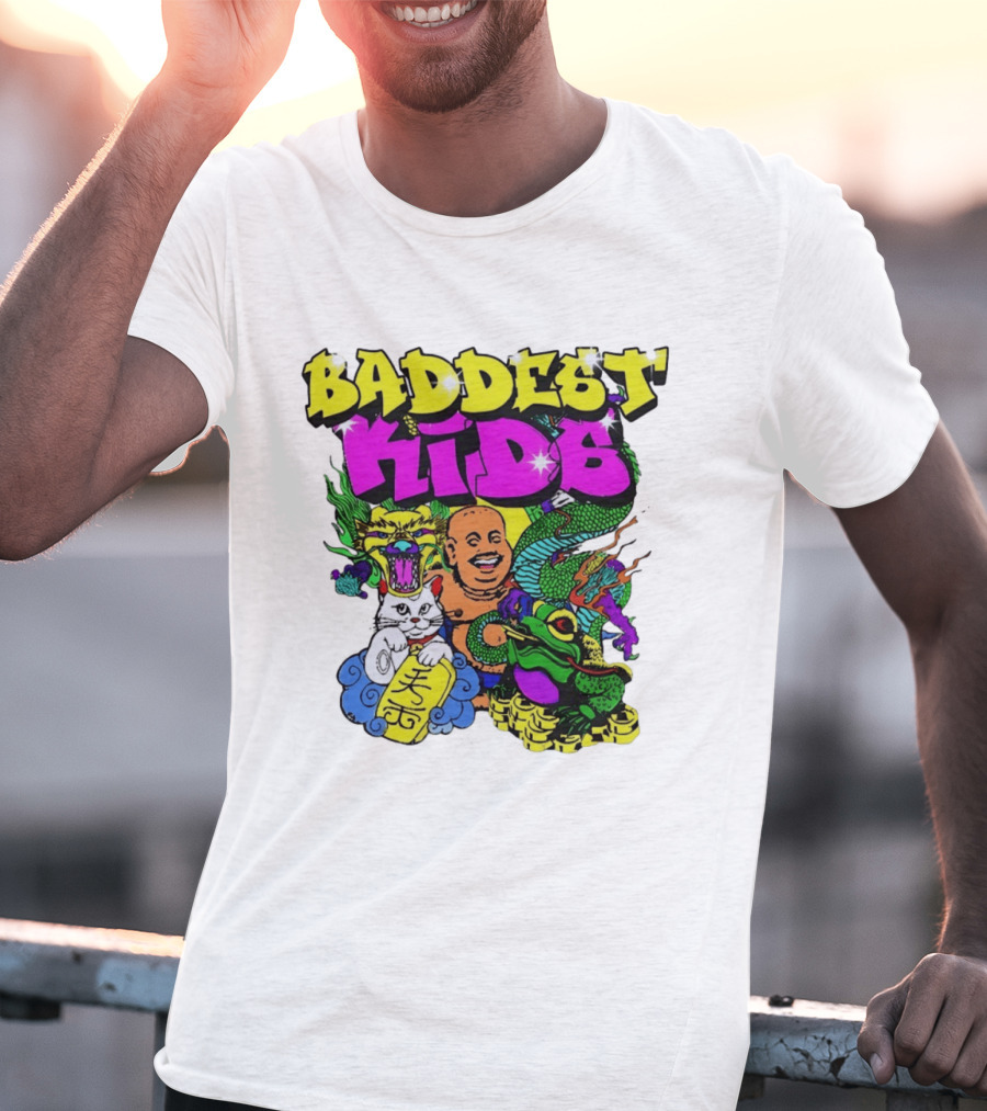 Baddest Kids Buddha Dragon Cat Frog T-Shirt
