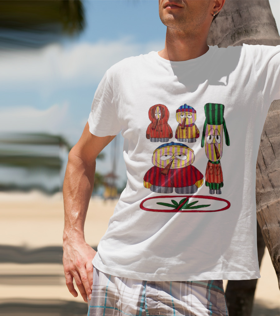 Cartman Stan Kyle Kenny South Park Characters Smoking No Weed Prohibition T-Shirt