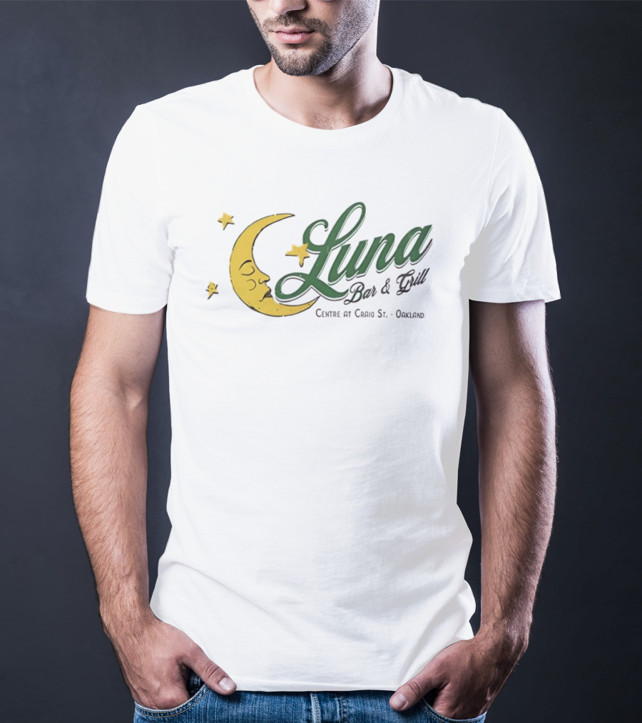 Luna Bar And Grill Centre At Craig St Oakland Moon And Stars T-Shirt
