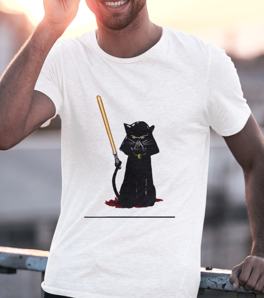 Darth Vader Cat Lightsaber Star Wars T-Shirt