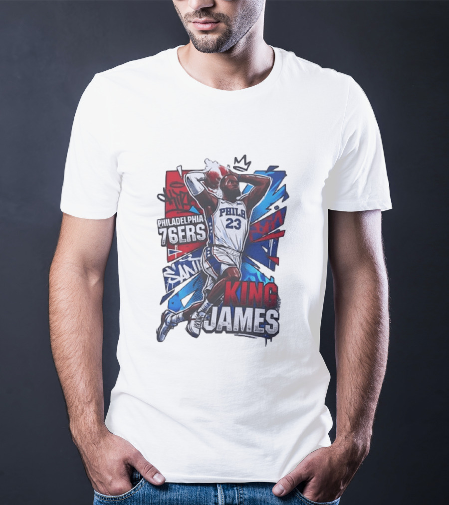 Philadelphia 76ers King James 23 Basketball Dynamic Dunk T-Shirt