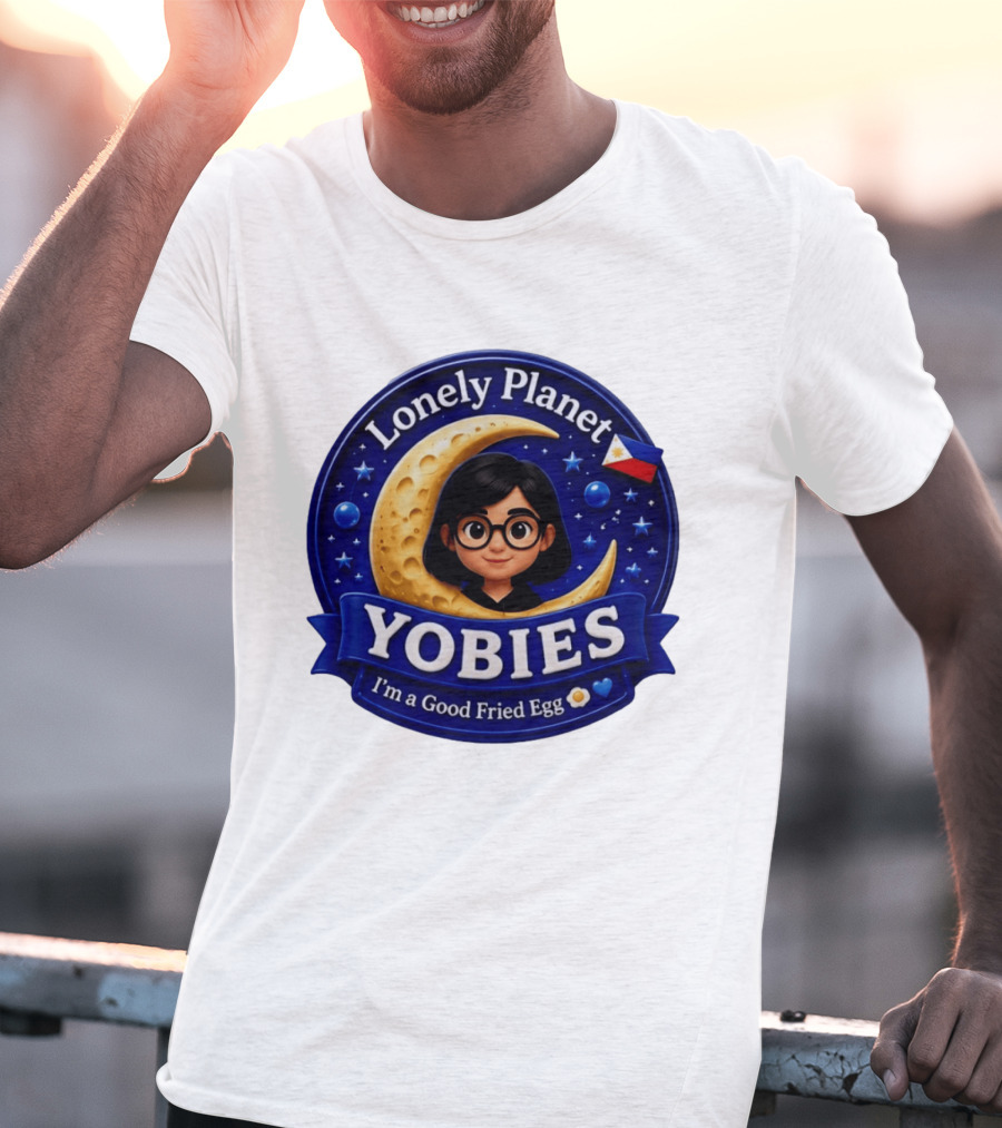 Lonely Planet Yobies I'm A Good Fried Egg Moon And Stars T-Shirt