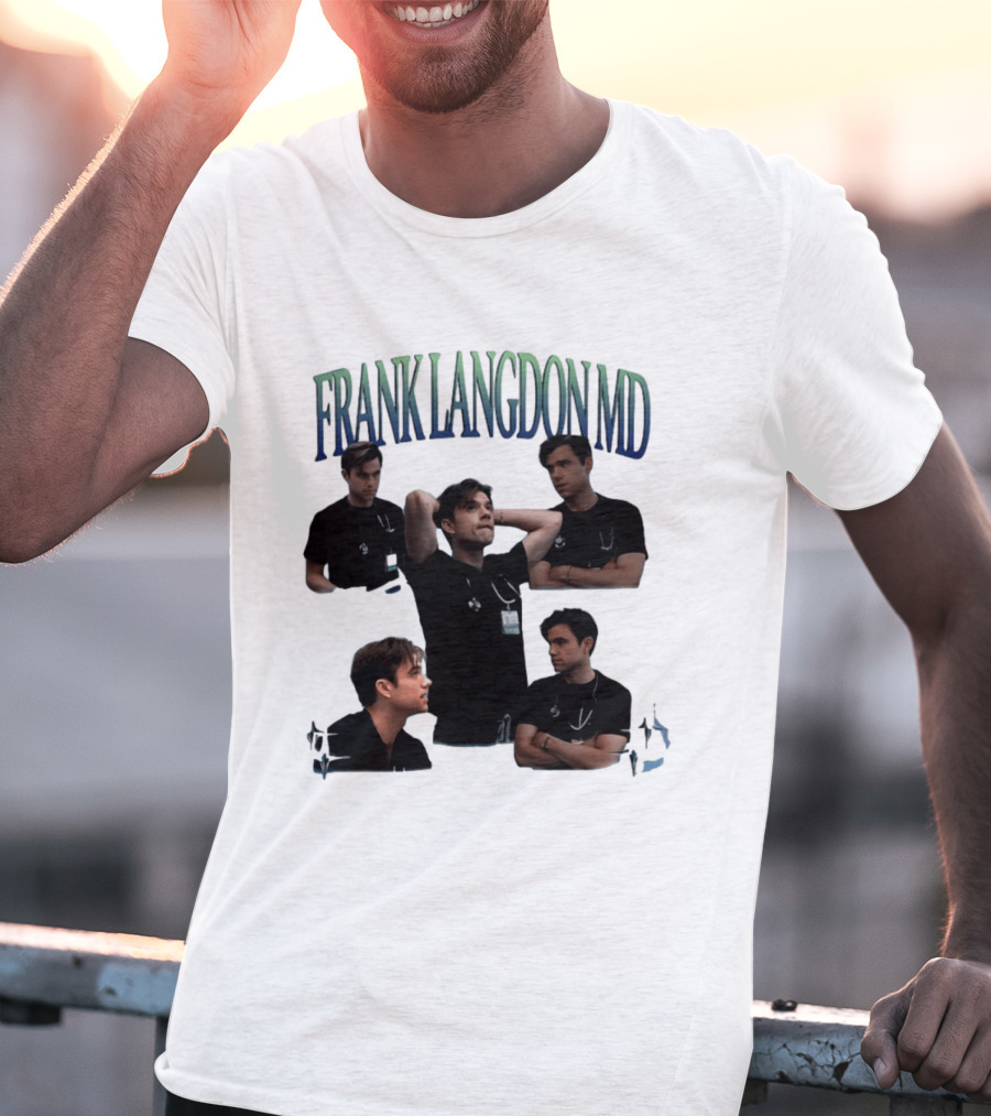 FRANK LANGDON MD Doctor Medical TV Show Character Stethoscope And ID T-Shirt