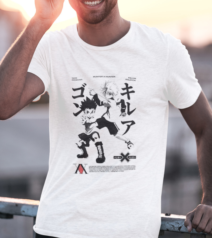 Gon Freecss Killua Zoldyck Hunter X Hunter Japanese Text Adventure Duo T-Shirt