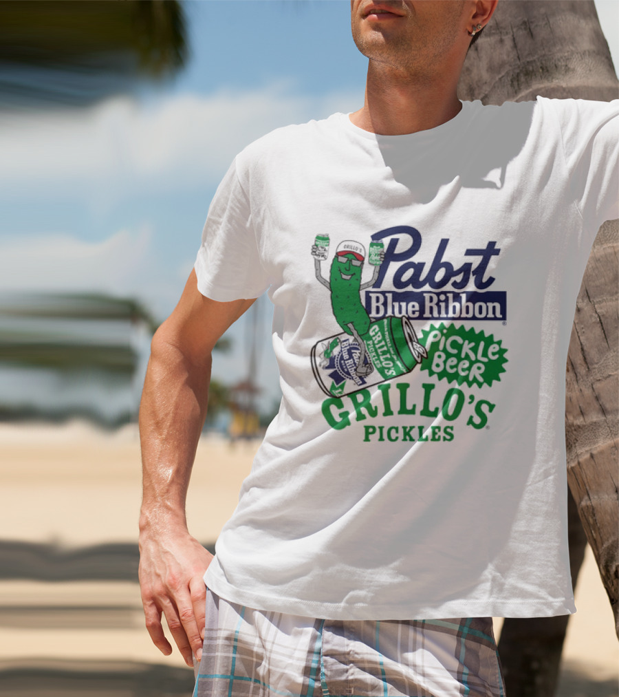 Pabst Blue Ribbon Grillo's Pickles Pickle Beer Festival 2023 T-Shirt