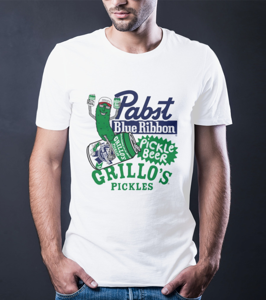 Pabst Blue Ribbon Grillo's Pickles Pickle Beer Festival 2023 T-Shirt