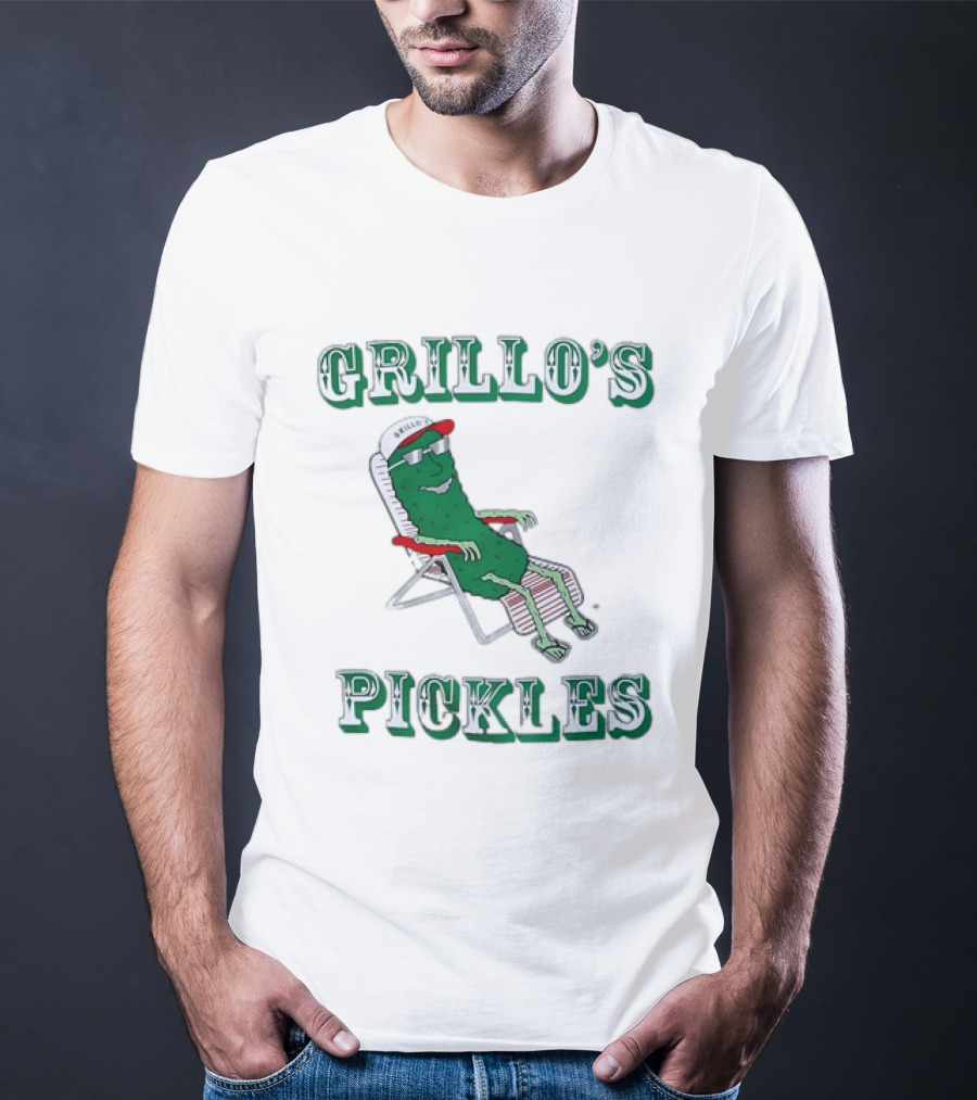 Grillo's Pickles Chill Pickle Relaxing In Chair T-Shirt