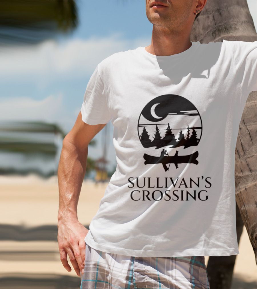 Sullivan's Crossing Canoe Moon Scene Nature Adventure T-Shirt