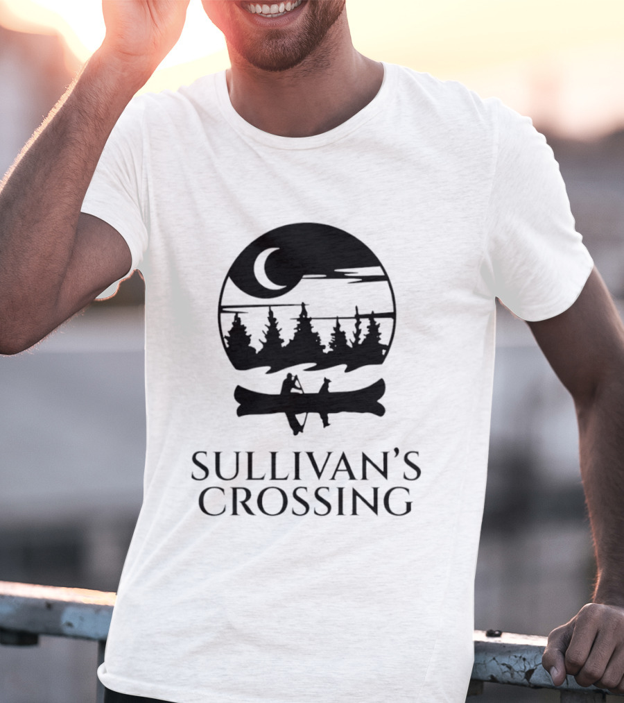 Sullivan's Crossing Canoe Moon Scene Nature Adventure T-Shirt
