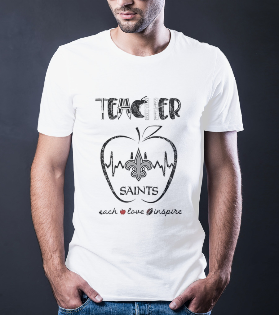 Teacher Saints Teach Love Inspire Apple T-Shirt