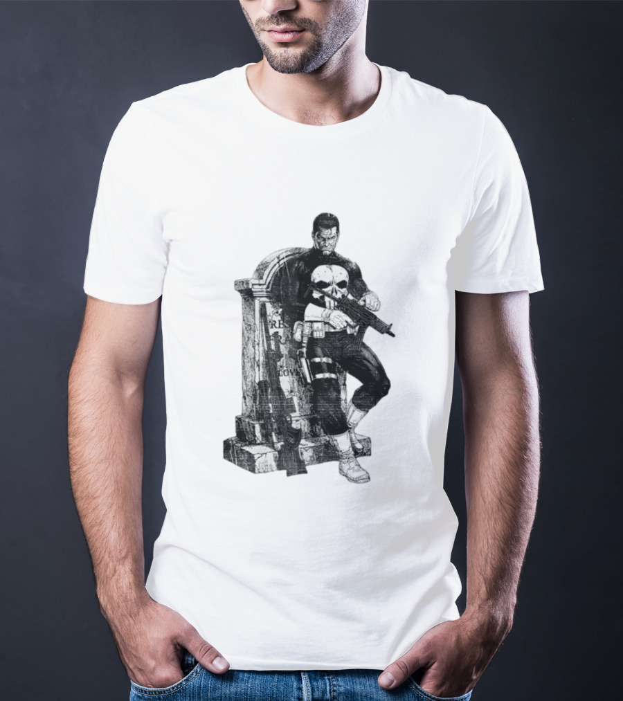 Frank Castle Gravestone Rest Of Loved Ones Marvel Comics The Punisher T-Shirt
