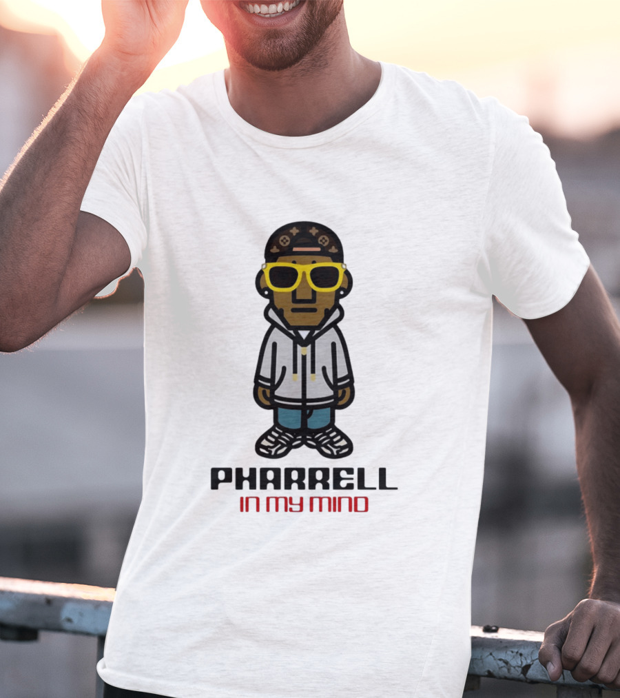 Pharrell In My Mind Cartoon Style Yellow Glasses T-Shirt