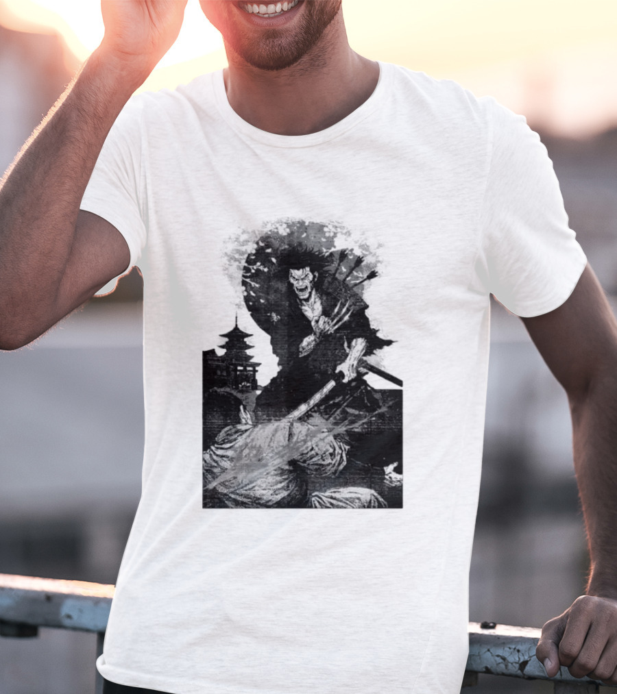Wolverine Logan Marvel Comics Samurai Japan Sakura Cherry Blossoms Battling Warrior Scene T-Shirt