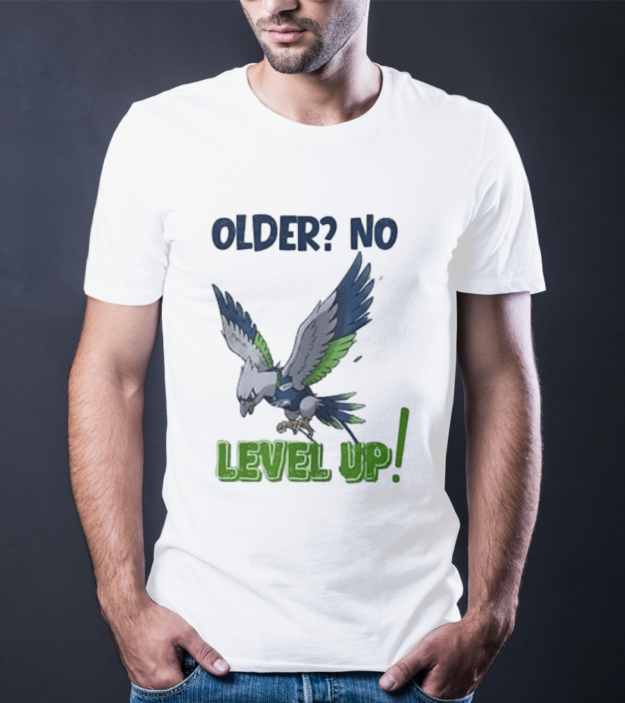Seattle Seahawks Pokemon 30th Anniversary Older No Level Up T-Shirt