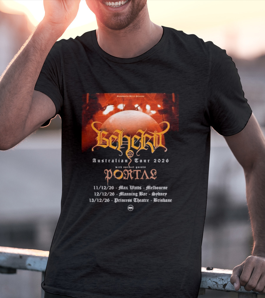 Sombre Dessein Beherit Australian Tour 2026 Special Guests Portal Tour Dates T-Shirt
