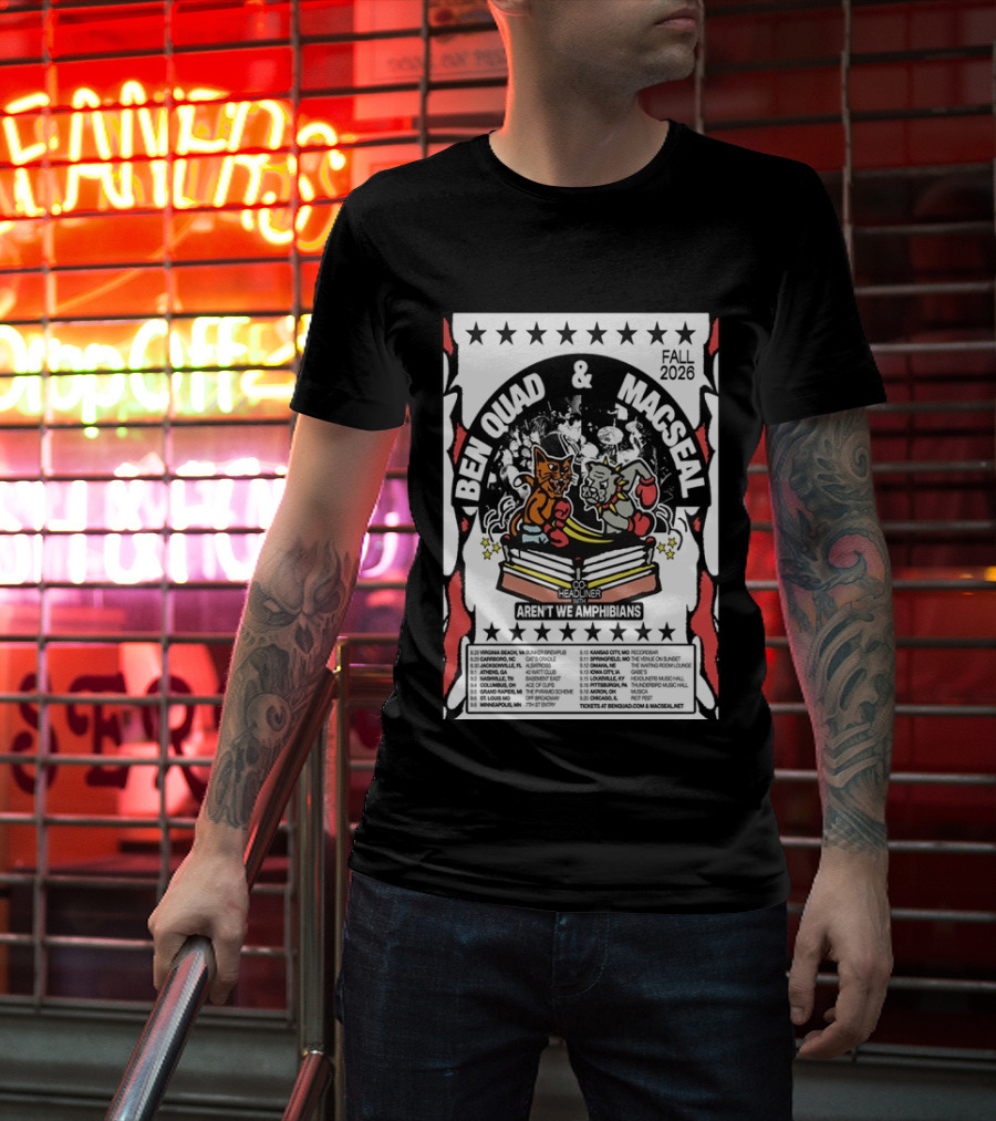 Ben Quad And Macseal Fall 2026 Tour Aren't We Amphibians Co Headliner T-Shirt
