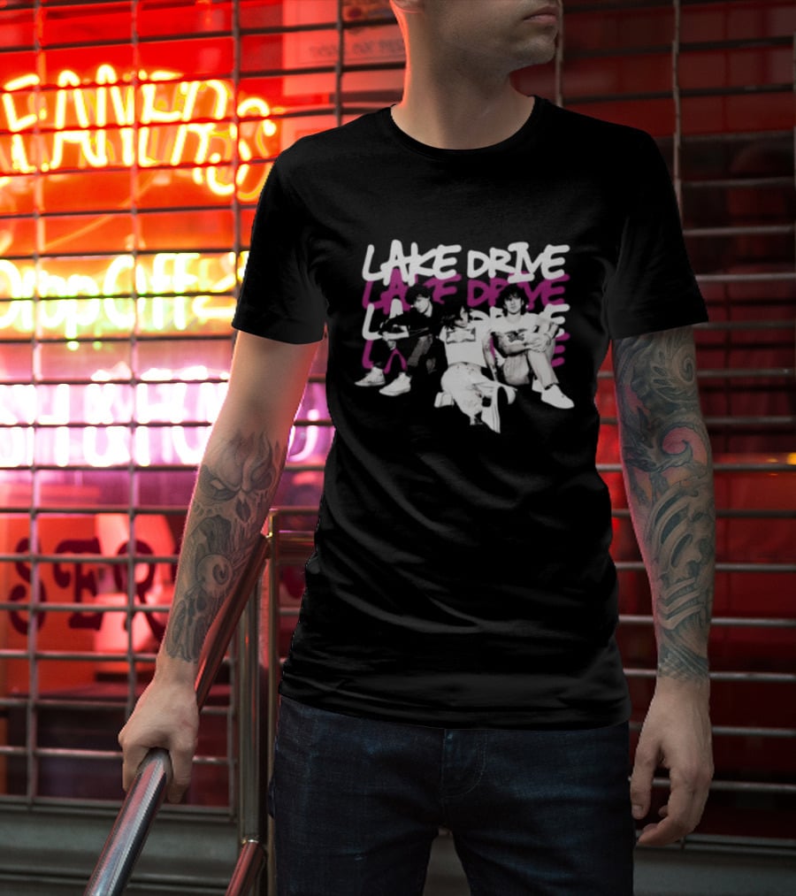 Lake Drive Vintage Vibe Retro Style Casual Crew T-Shirt