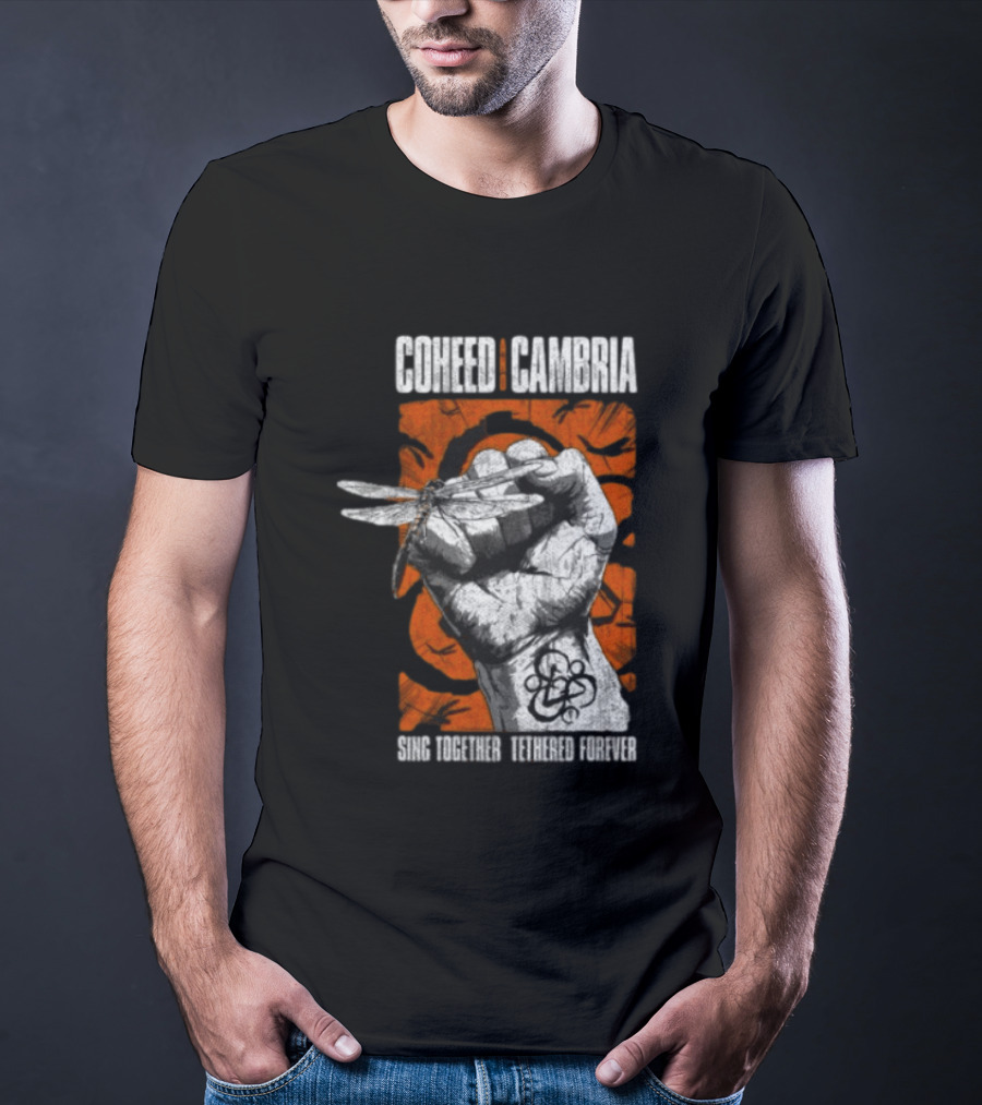 Coheed Cambria Dragonfly Fist Sing Together Tethered Courier T-Shirt