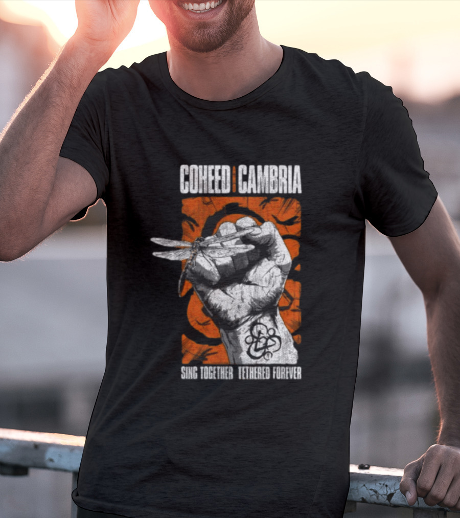 Coheed Cambria Dragonfly Fist Sing Together Tethered Courier T-Shirt