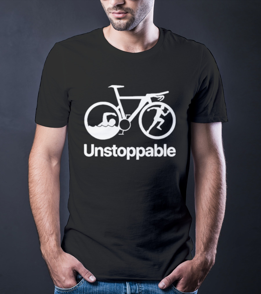 Unstoppable Triathlon Cycling Swimming Running T-Shirt