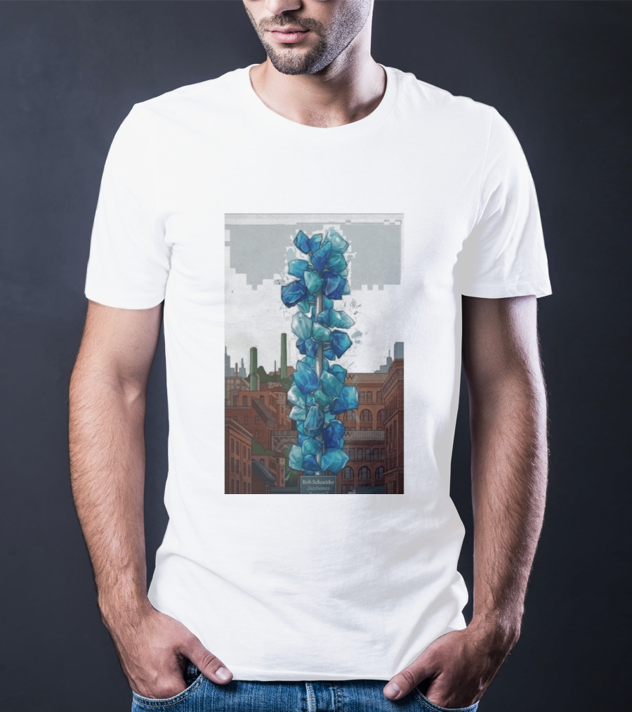 Bob Schneider Jazzbones Tacoma Washington August 7 2026 Blue Crystal Cityscape T-Shirt