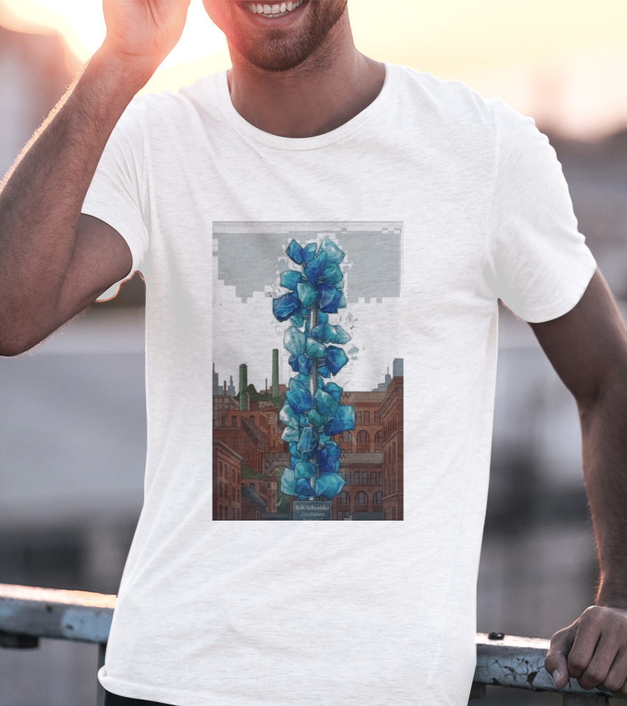 Bob Schneider Jazzbones Tacoma Washington August 7 2026 Blue Crystal Cityscape T-Shirt