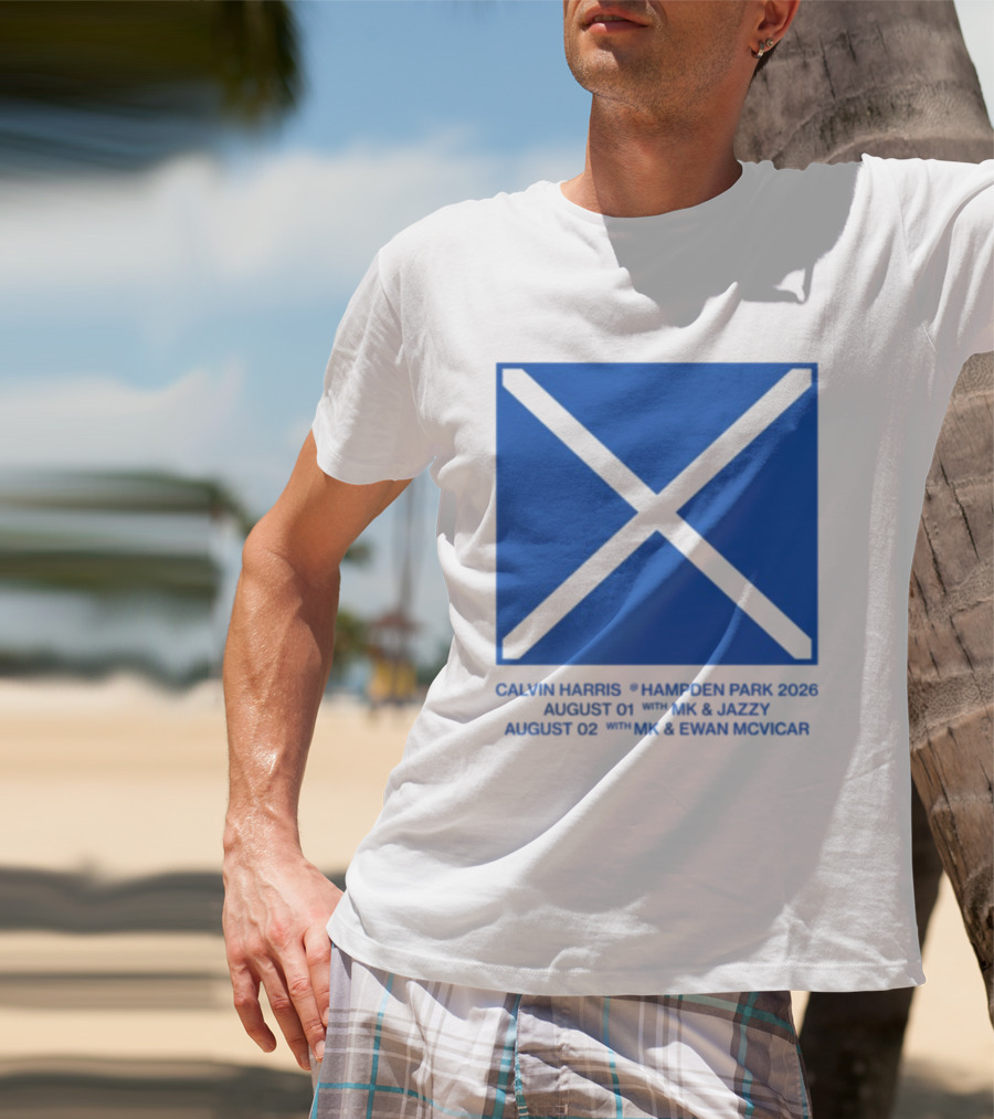 Calvin Harris Hampden Park 2023 Ecru Saltire August MK Jazzy Amber Cox MK Smart Ecuador T-Shirt