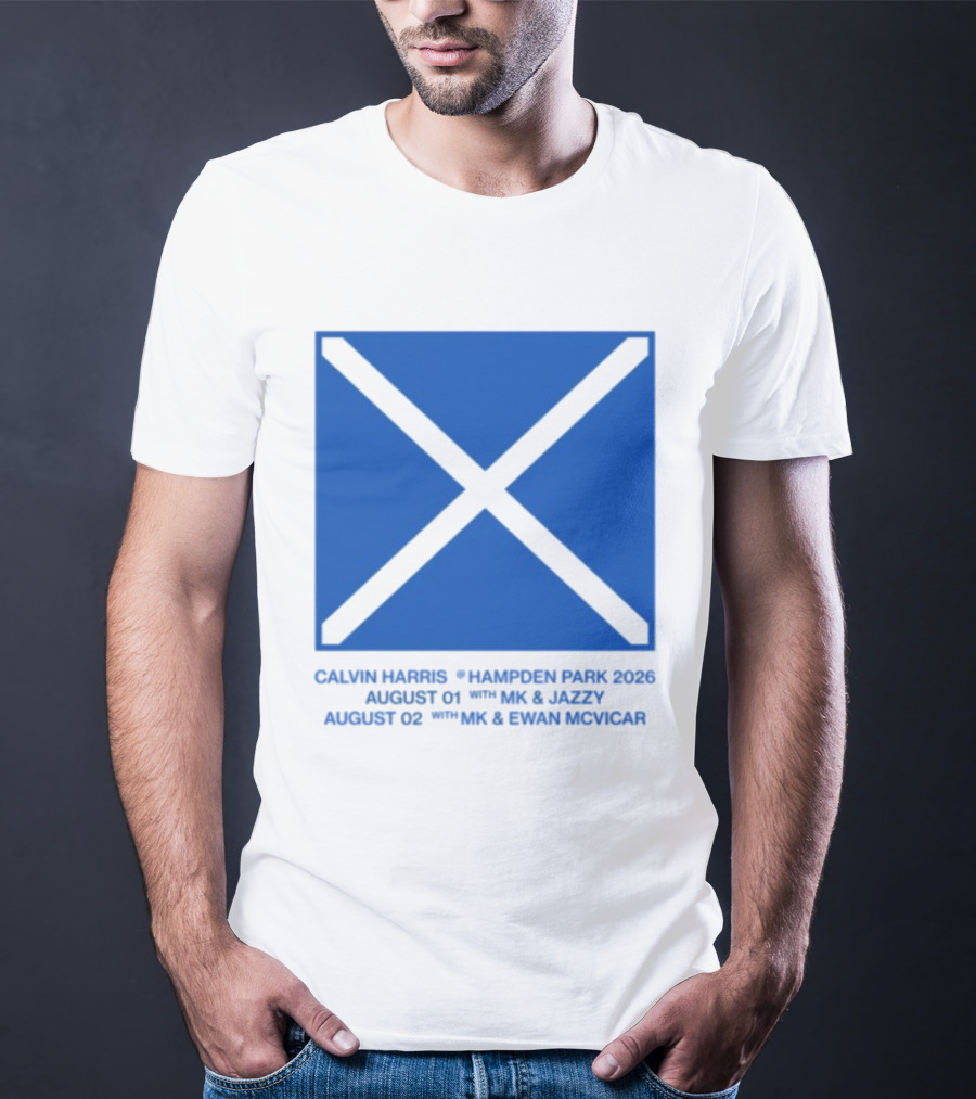 Calvin Harris Hampden Park 2023 Ecru Saltire August MK Jazzy Amber Cox MK Smart Ecuador T-Shirt