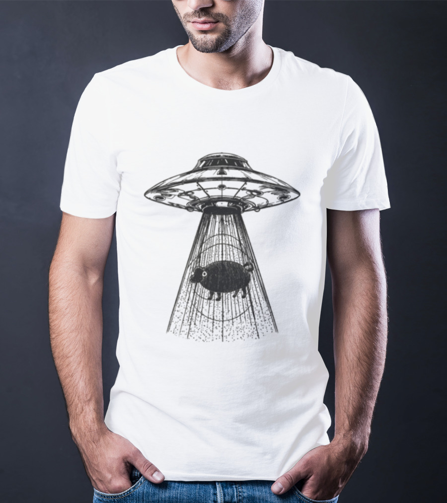 Calvin Harris Ecru UFO Beam White T-Shirt