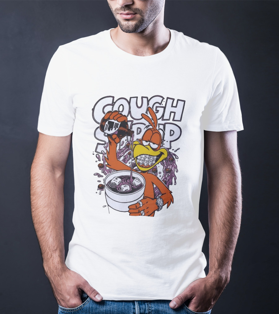 Cough Syrup Toucan Purple Drink Ice Braces Cartoon T-Shirt