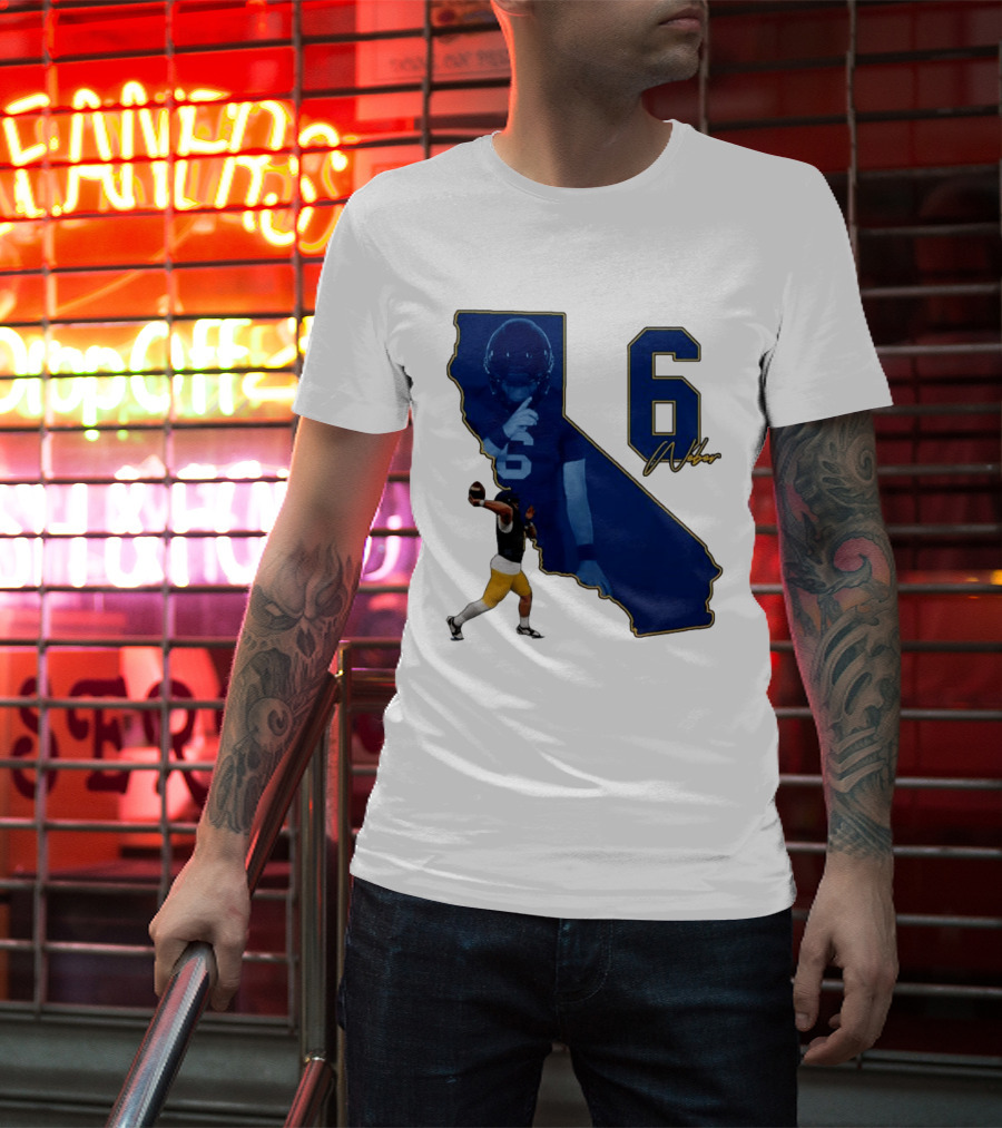 Dane Weber Number 6 California Golden Bears NCAA Map T-Shirt