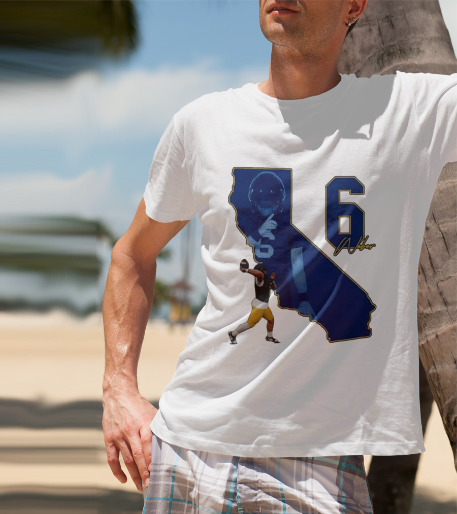 Dane Weber Number 6 California Golden Bears NCAA Map T-Shirt