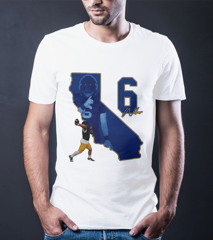 Dane Weber Number 6 California Golden Bears NCAA Map T-Shirt